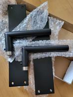 te koop intersteel deurkruk mat zwart RVS + schild, Ophalen of Verzenden, Nieuw