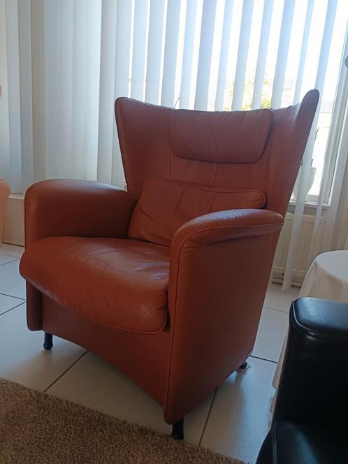 De Sede DS-23 Fauteuil – Leder Living Teak – Topstaat, Huis en Inrichting, Fauteuils, Zo goed als nieuw, 75 tot 100 cm, 75 tot 100 cm