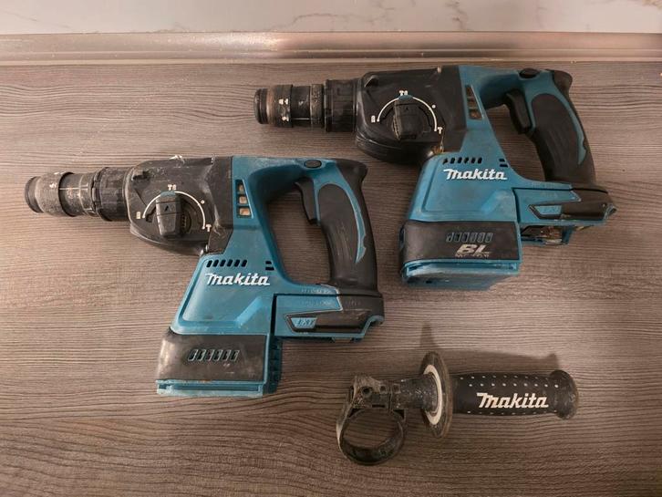2 Makita DHR243 accu boorhamer – werkend –met aandachtspunt, Doe-het-zelf en Verbouw, Gereedschap | Boormachines, Gebruikt, Boor- en/of Breekhamer