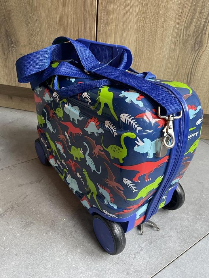 Kinderkoffer met dino's (evt. 2 stuks), Sieraden, Tassen en Uiterlijk, Koffers, Gebruikt, Hard kunststof, Minder dan 50 cm, Minder dan 35 cm