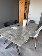 Eettafel met 6 stoelen, Huis en Inrichting, Tafels | Eettafels, Ophalen, Gebruikt, 50 tot 100 cm, 150 tot 200 cm