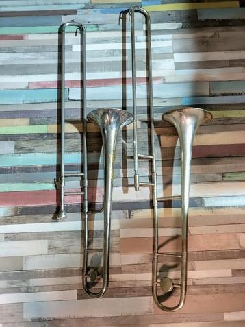 2x trombones, B&F made in Holland, en 'Perrot, incl. Monstuk beschikbaar voor biedingen