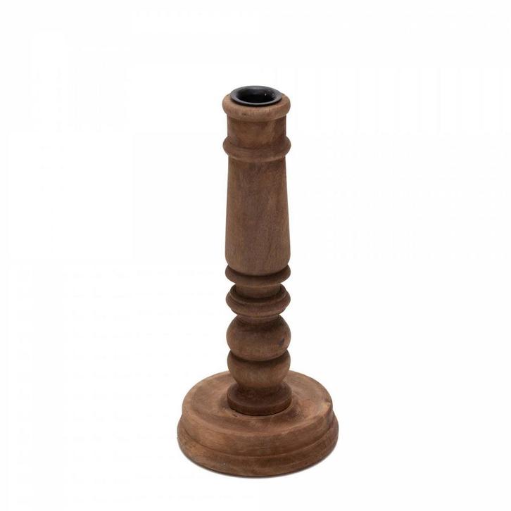 Kandelaar, Huis en Inrichting, Woonaccessoires | Kandelaars en Kaarsen, Nieuw, Kandelaar, 25 tot 50 cm, Hout, Bruin, Ophalen of Verzenden