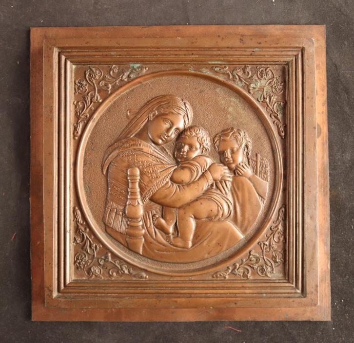 Zware antieke reliëf plaquette, Antiek en Kunst, Antiek | Overige Antiek, Verzenden
