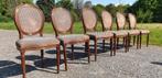 6 Medaillon Eetkamerstoelen, Huis en Inrichting, Stoelen, Ophalen, Bruin, Stof