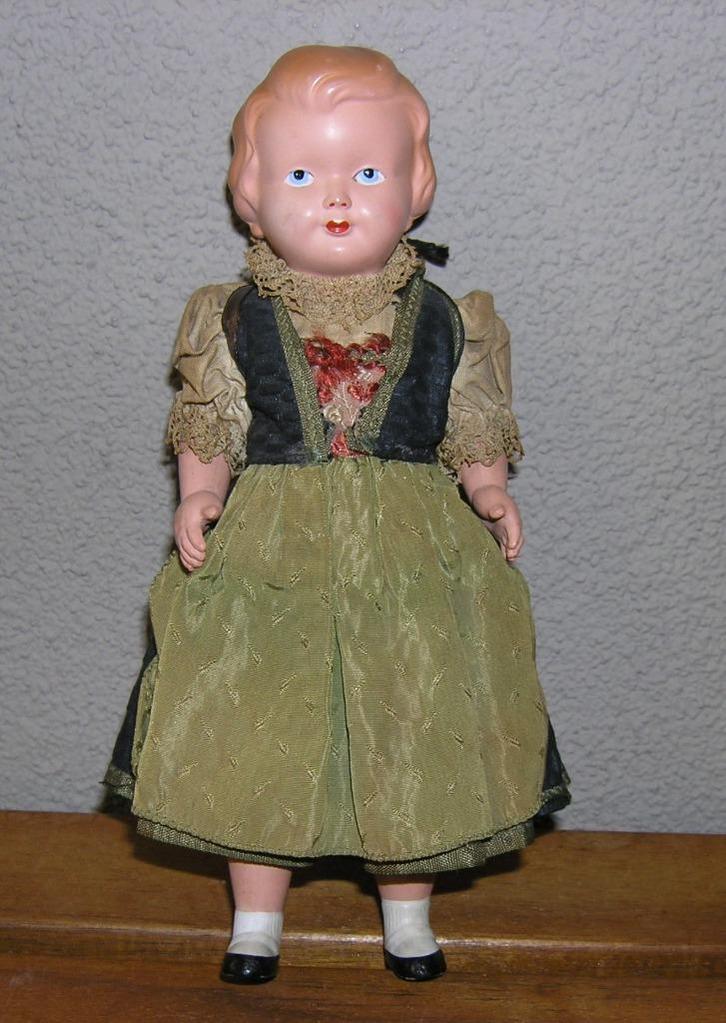 2 Vintage celluloid popjes in gave bespeelde staat, Verzamelen, Poppen, Gebruikt, Pop, Ophalen of Verzenden