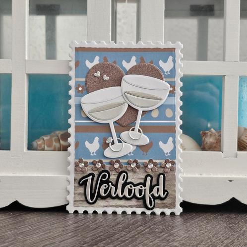 Handgemaakte kaart verloofd!, Hobby en Vrije tijd, Kaarten | Zelfgemaakt, Nieuw, Ophalen of Verzenden
