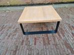 Stalen Frame Salontafel met Eikenhouten Blad, Huis en Inrichting, Tafels | Salontafels, Ophalen, Gebruikt, 50 tot 100 cm, 50 tot 100 cm