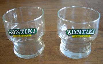 Kontiki Drinkglas laag model (2x). Afmeting Ø 7,5x8,2 cm.  beschikbaar voor biedingen