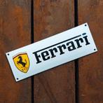 Emaille Schild Ferrari Reclamebord Vintage Wit Bordje F1 Oud, Verzenden, Gebruikt, Reclamebord