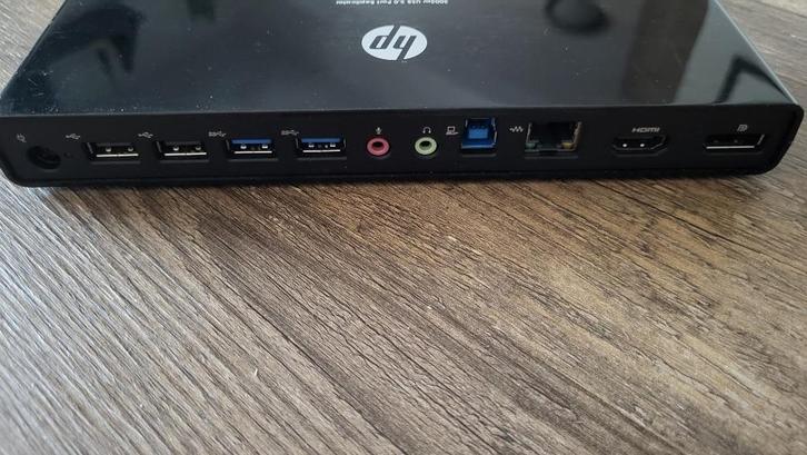 HP3005pr USB3.0 Port replicator 2x video, Computers en Software, Dockingstations, Gebruikt, Docking station, Laptop, Ophalen