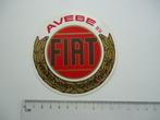 sticker oud FIAT Avebe bv dealer auto oldtimer arnhem garage, Verzenden, Zo goed als nieuw, Bedrijf of Vereniging