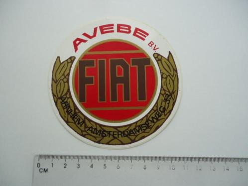 sticker oud FIAT Avebe bv dealer auto oldtimer arnhem garage, Verzamelen, Stickers, Zo goed als nieuw, Bedrijf of Vereniging, Verzenden