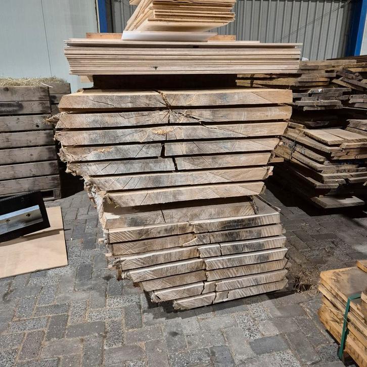 Populieren Boomstam Tafelbladen - 15 stuks moet weg, Doe-het-zelf en Verbouw, Hout en Planken, Gebruikt, Plank, Overige houtsoorten