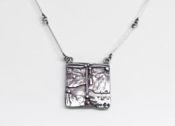 Vintage modernistische zilveren ketting jaren ‘60  beschikbaar voor biedingen
