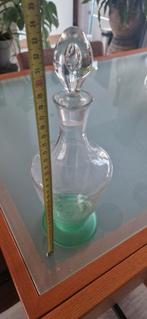 Glazen karaf met groene voet, Antiek en Kunst, Ophalen