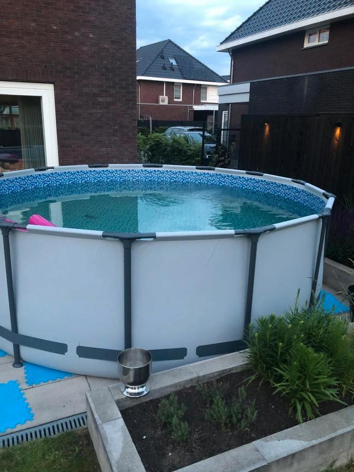 Bestway steel Pro Max 427cm bij 110 cm, Tuin en Terras, Zwembaden, Zo goed als nieuw, 400 cm of meer, 200 tot 300 cm, Rechthoekig