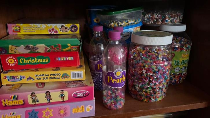 Enorme partij strijkkralen, vormen, setjes, boekjes, Kinderen en Baby's, Speelgoed | Educatief en Creatief, Zo goed als nieuw