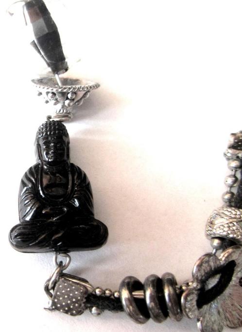 Vintage Prachtige lange tas - ketting hanger Boeddha sleutel, Sieraden, Tassen en Uiterlijk, Kettinghangers, Zo goed als nieuw