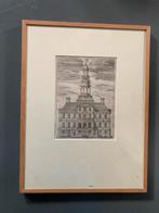Harrewijn - Stadhuis Maastricht - Kopergravure ingelijst, Antiek en Kunst, Ophalen of Verzenden