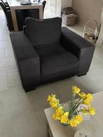Bruine stoffen fautteuil, Ophalen, Gebruikt, 75 tot 100 cm, 100 tot 125 cm
