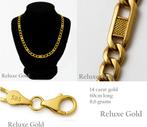14 krt gouden ketting [585] / Figaro+ /  Lengte: 60,00cm, Sieraden, Tassen en Uiterlijk, Kettingen, Ophalen of Verzenden, Gebruikt