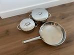 SIGG RVS Pannenset - 3 Delig, Huis en Inrichting, Keuken | Potten en Pannen, Ophalen, Pannenset, Zo goed als nieuw, Rvs