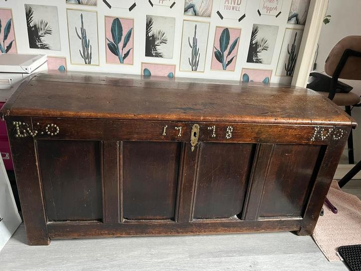 Mooie antieke dekenkist, Huis en Inrichting, Kasten | Dressoirs, Gebruikt, 50 tot 100 cm, 50 tot 75 cm, Met klep(pen), Overige houtsoorten