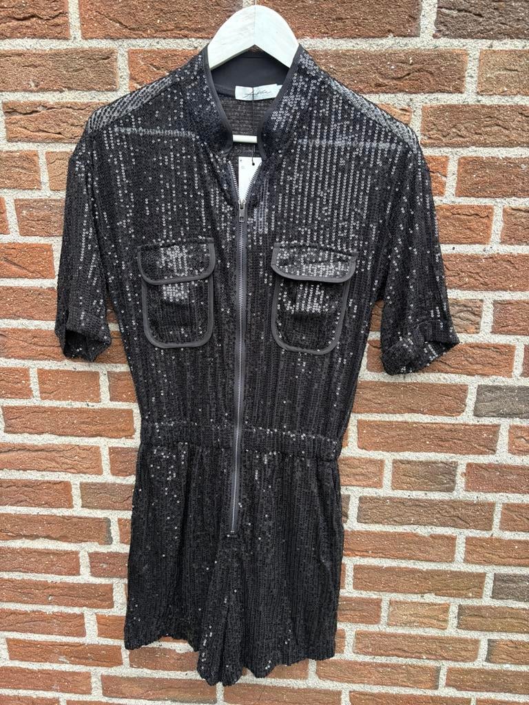 Nieuwe zwarte Ambika playsuit met pailletten maat S, Kleding | Dames, Jumpsuits, Zwart, Nieuw, Ophalen of Verzenden, Maat 36 (S)