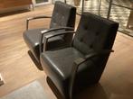 Fauteuils donkergrijs zgan 2x, Ophalen, 75 tot 100 cm, Zo goed als nieuw, Metaal