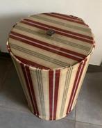 Ronde speelgoedton, ton, opbergton, opberger; oude bekleding, Ophalen of Verzenden, Gebruikt