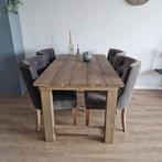 Landelijke eettafel gekocht bij 'Huisje sfeer', Ophalen, 50 tot 100 cm, Zo goed als nieuw, Vijf personen of meer