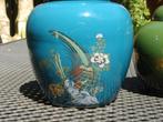 Diverse gemberpotten groen en blauwgroen en diep-blauw, Antiek en Kunst, Ophalen of Verzenden