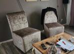 4 eetkamer stoelen croco velvet taupe, Ophalen of Verzenden, Zo goed als nieuw, Overige kleuren