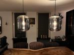 2 Moderne Hanglampen, Huis en Inrichting, Lampen | Hanglampen, Ophalen, Zo goed als nieuw, Glas, Minder dan 50 cm