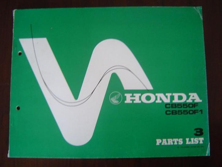 Honda CB550 F F1 1976 motorcycle parts list CB 550 four, Motoren, Handleidingen en Instructieboekjes, Honda, Ophalen of Verzenden