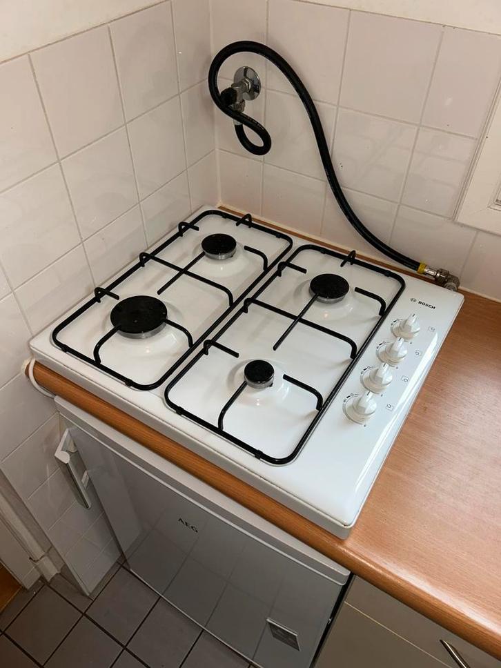 Bosch Gaskookplaat, Witgoed en Apparatuur, Fornuizen, Gebruikt, Inbouw, Gas, 4 kookzones, Minder dan 85 cm, Ophalen