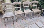 houten eetkamerstoelen  4 stuks, Huis en Inrichting, Stoelen, Ophalen, Gebruikt, Bruin, Landelijk