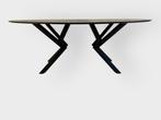 Ovale HPL eettafel graniet 200x100, Ophalen, 100 tot 150 cm, Zo goed als nieuw, Vijf personen of meer