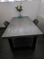Mooie industriële antraciete eetkamertafel van acaciahout, Huis en Inrichting, Tafels | Eettafels, Ophalen, 200 cm of meer, 50 tot 100 cm
