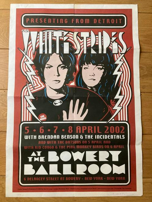 White Stripes - concert poster New York, Verzamelen, Posters, Gebruikt, Muziek, A1 t/m A3, Rechthoekig Staand, Ophalen of Verzenden