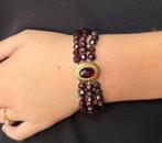 Granaat antieke armband robuust 14k gouden slot dames