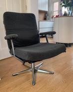 Vintage draaistoel / fauteil op voet van Chrome, Huis en Inrichting, Fauteuils, Ophalen, Gebruikt, Minder dan 75 cm, Metaal