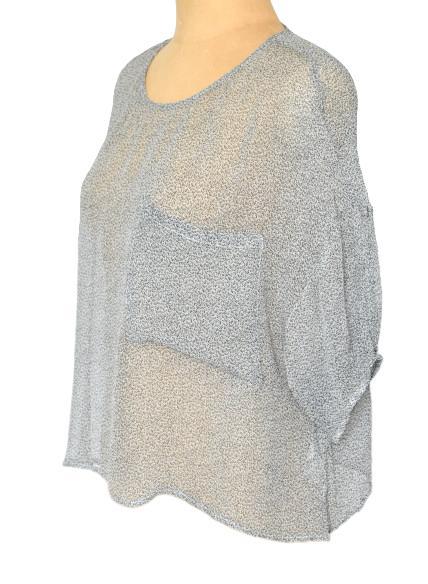 American Vintage topje, transparante top, Mt. S, Kleding | Dames, Tops, Zo goed als nieuw, Maat 36 (S), Grijs, Lange mouw, Verzenden