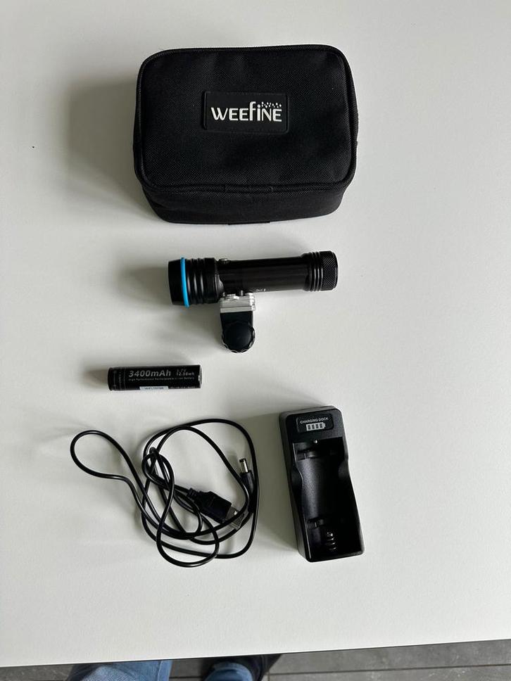 Weefine Lamp 800 FR Compleet - Duiklamp, Watersport en Boten, Duiken, Gebruikt, Overige typen, Ophalen of Verzenden