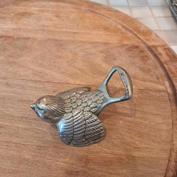 Zilveren Vogel Opener & Flessenstop beschikbaar voor biedingen