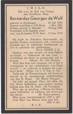broeder Bernardus de Wolf 1870 Groningen + 1933 Sint Agatha, Verzamelen, Bidprentjes en Rouwkaarten, Verzenden