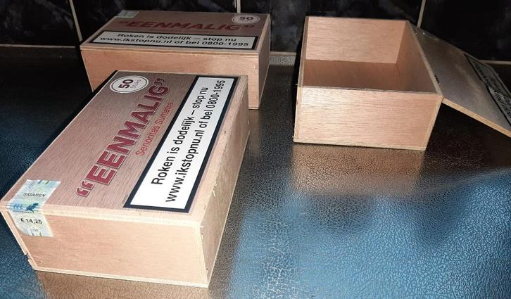 Lege houten Sigarenkistjes ("EENMALIG" - Triplex-)., Hobby en Vrije tijd, Knutselen, Nieuw, Materiaal, Ophalen of Verzenden