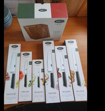 Ah boretti messenset messen met messenblok compleet nieuw beschikbaar voor biedingen
