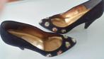 Zwarte suede pumps strass - maat 35, Pumps, Zwart, Ophalen of Verzenden, Zo goed als nieuw